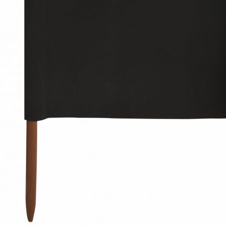 Paravan anti-vant cu 6 panouri, negru, 800 x 80 cm