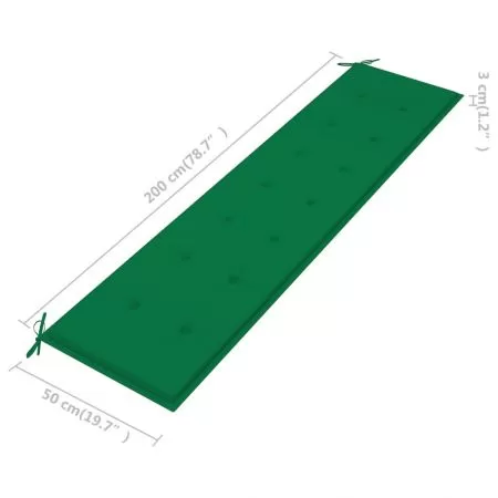 Perna pentru banca de gradina, verde, 200 x 50 x 3 cm