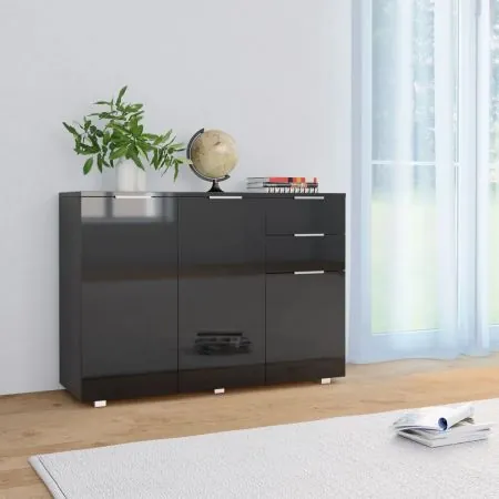  Dulap, negru extralucios, 107x35x80,5 cm