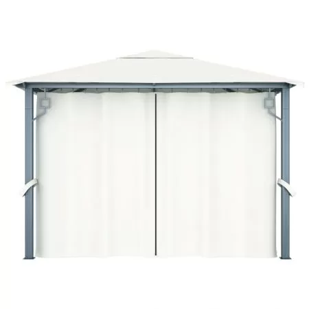 Pavilion cu perdele, crem, 300 x 300 cm