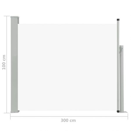 Copertina laterala retractabila de terasa, crem, 100 x 300 cm