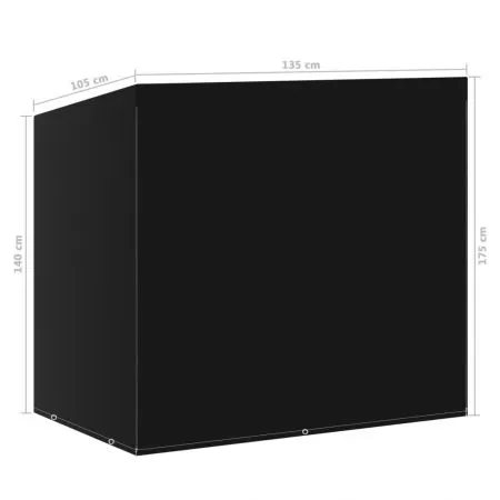 Husa de balansoar, negru, 135 x 105 x 175 cm