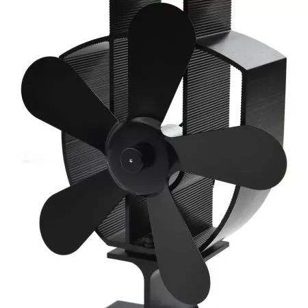 Ventilator de sobă cu alimentare termică, 5 palete, negru