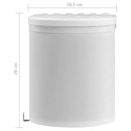 Cos de gunoi incorporat de bucatarie, alb, 26.5 x 26.5 x 29 cm