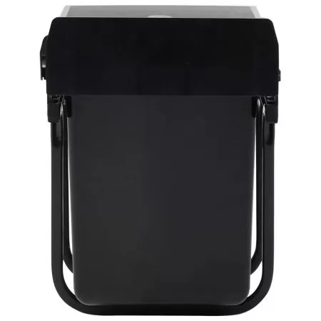 Cos gunoi retractabil pentru dulap bucatarie, negru, 26 x 35.1 cm