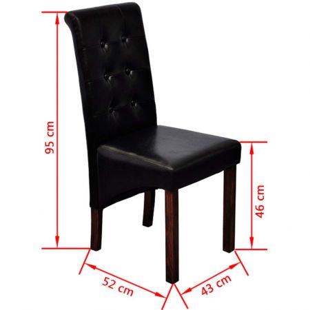 Set 2 bucati scaune de bucatarie, negru, 43 x 52 x 95 cm