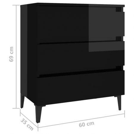 Servanta, negru lucios