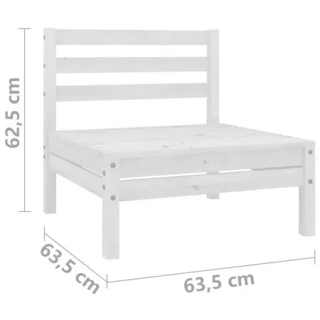 Canapea de mijloc pentru gradina, alb