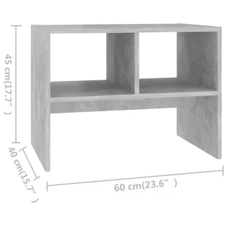 Masa laterala, gri beton, 40 x 45 cm