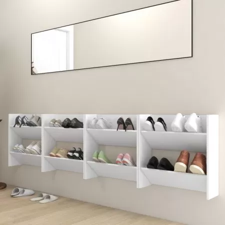 Set 4 bucati pantofare de perete, alb, 60 x 18 x 60 cm