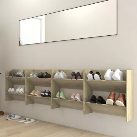 Set 4 bucati pantofare de perete, maro, 60 x 18 x 60 cm