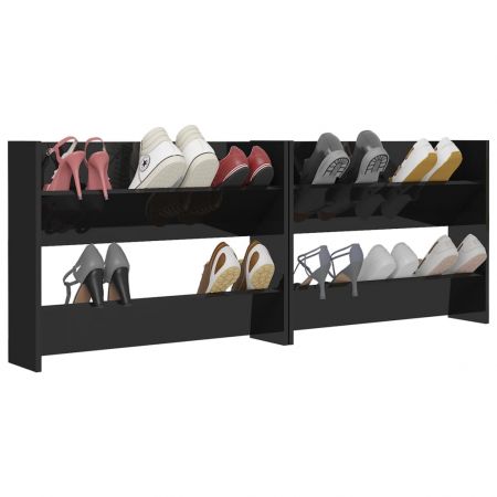Set 2 bucati pantofare de perete, negru, 80 x 18 x 60 cm