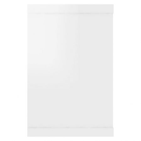 Rafturi de perete cub, alb lucios, 60 x 15 x 23 cm