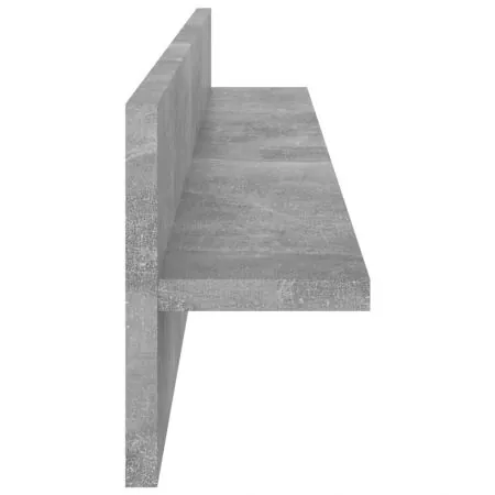 Set 4 bucati rafturi de perete, gri beton, 80 x 11.5 x 18 cm