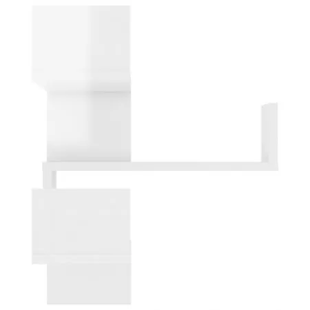 Rafturi de perete pe colt 2 buc alb extralucios 40x40x50 cm PAL, alb lucios, 40 x 40 x 50 cm