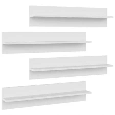 Set 4 bucati rafturi de perete, alb, 80 x 11.5 x 18 cm