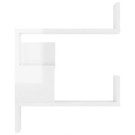 Rafturi de perete pe colt 2 buc alb extralucios 40x40x50 cm PAL, alb lucios, 40 x 40 x 50 cm