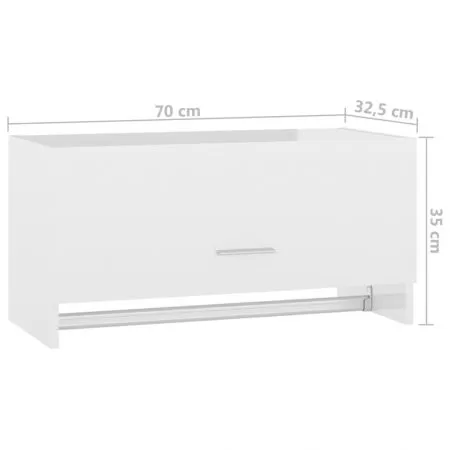 Șifonier, alb extralucios, 70x32,5x35 cm, PAL
