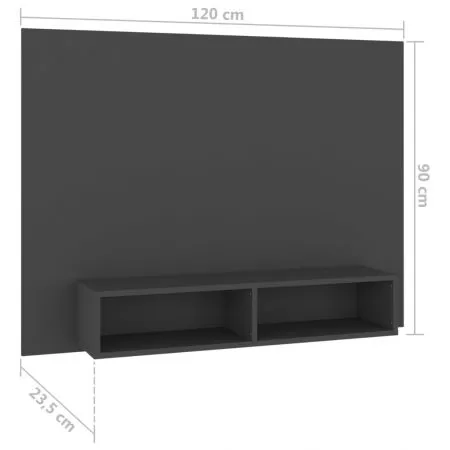Comoda TV de perete, gri, 120 x 23.5 x 90 cm