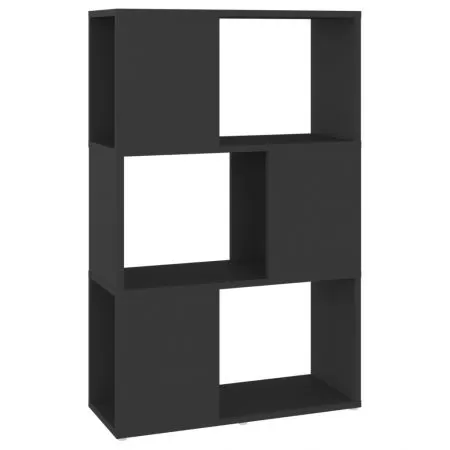 Biblioteca/Separator camera, negru, 60 x 24 x 94 cm