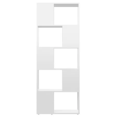 Biblioteca/Separator camera, alb lucios, 60 x 24 x 155 cm