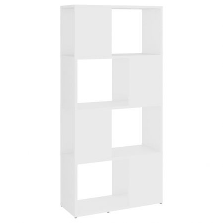 Bibliotecă/Separator cameră, alb, 60x24x124,5 cm, PAL