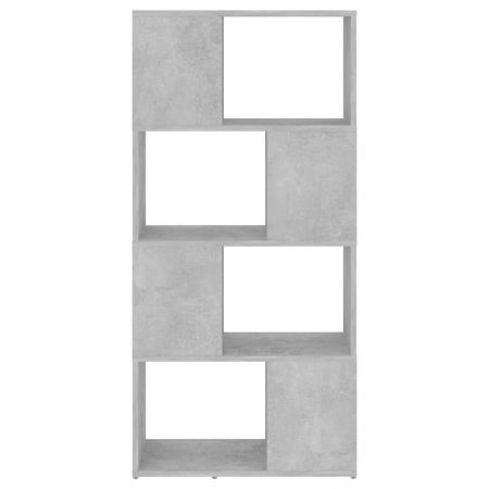 Bibliotecă/Separator cameră, gri beton, 60x24x124,5 cm