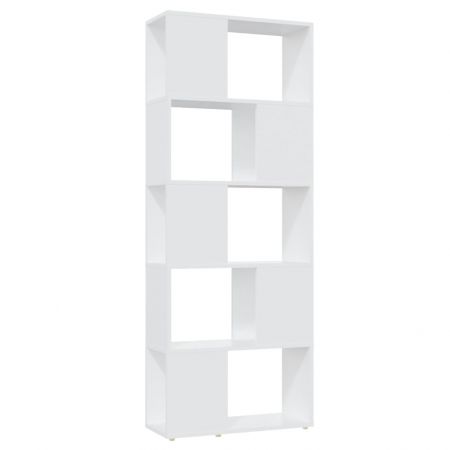 Bibliotecă/Separator cameră, alb, 60x24x155 cm, PAL
