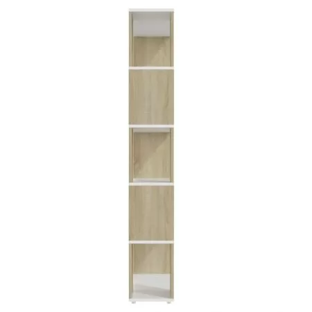 Biblioteca/Separator camera alb&stejar Sonoma 80x24x155cm PAL, alb si stejar sonoma, 80 x 24 x 155 cm