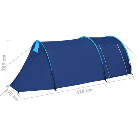 Cort camping 4 persoane, albastru deschis, 180 x 110 cm