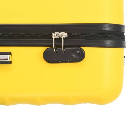 Set valiză carcasă rigidă, 3 buc., galben, ABS