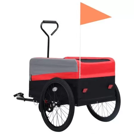 Remorca bicicleta & carucior 2-in-1 XXL, rosu, 62.5 x 135 x 100 cm