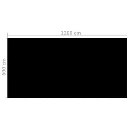 Prelata de piscina, negru, 1200 x600 cm