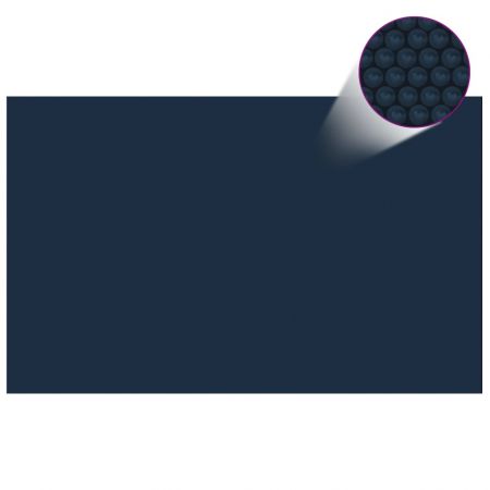 Folie solara plutitoare piscina, negru si albastru, 800 x 500 cm 200 μm
