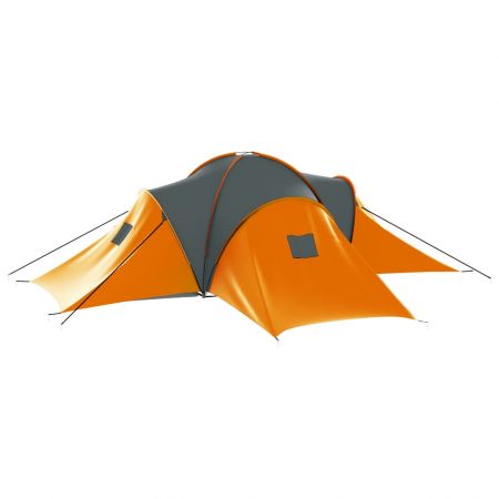 Cort camping, gri si portocaliu, 385 x 170 cm