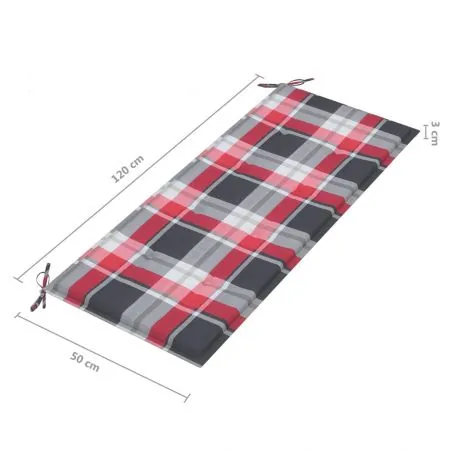 Banca de gradina stivuibila cu perna, maro, 120 cm