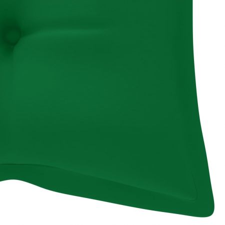 Banca de gradina stivuibila cu perna, verde, 120 cm