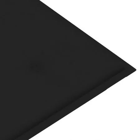 Banca de gradina cu perna, negru, 120 x 50 x 4 cm