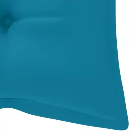 Banca de gradina cu perna, albastru deschis, 120 x 50 x 7 cm
