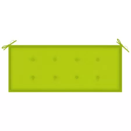 Banca de gradina cu perna, verde deschis, 120 x 50 x 4 cm