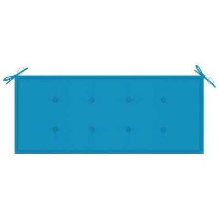 Banca de gradina cu perna, albastru, 120 x 50 x 4 cm