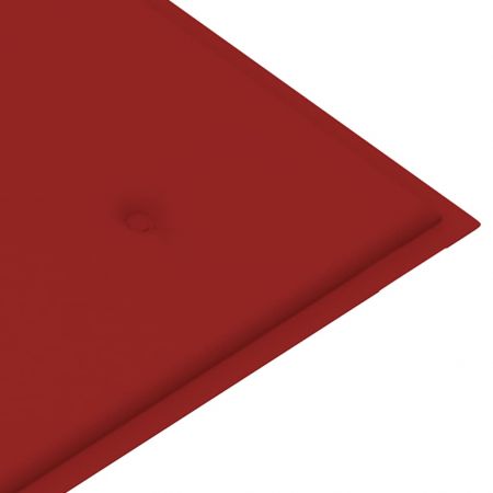 Banca de gradina cu perna, rosu, 120 x 50 x 3 cm