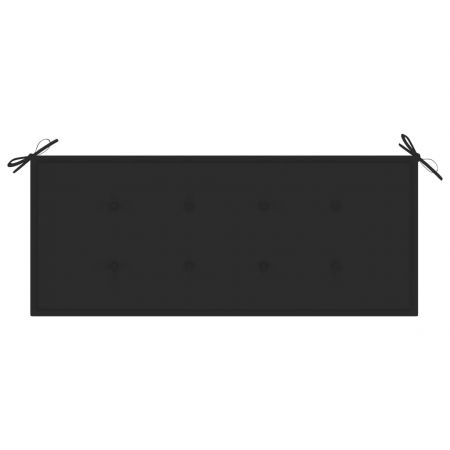 Banca de gradina cu perna, negru, 120 x 50 x 4 cm