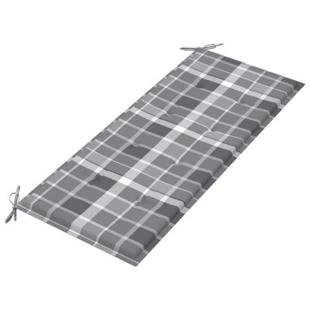 Banca de gradina cu perna, gri cu model, 120 x 50 x 4 cm