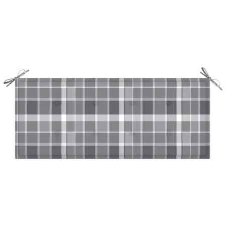 Banca de gradina cu perna, gri cu model, 120 x 50 x 4 cm