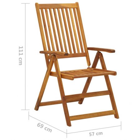 Set 3 bucati scaune gradina pliabile cu perne, bordo