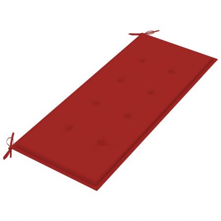 Banca de gradina cu perna, rosu, 120 x 50 x 89 cm