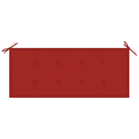 Banca de gradina cu perna, rosu, 120 x 50 x 89 cm