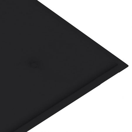 Banca de gradina cu perna, negru, 120 x 50 x 89 cm