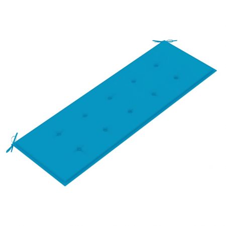 Banca de gradina cu perna, albastru, 157 cm
